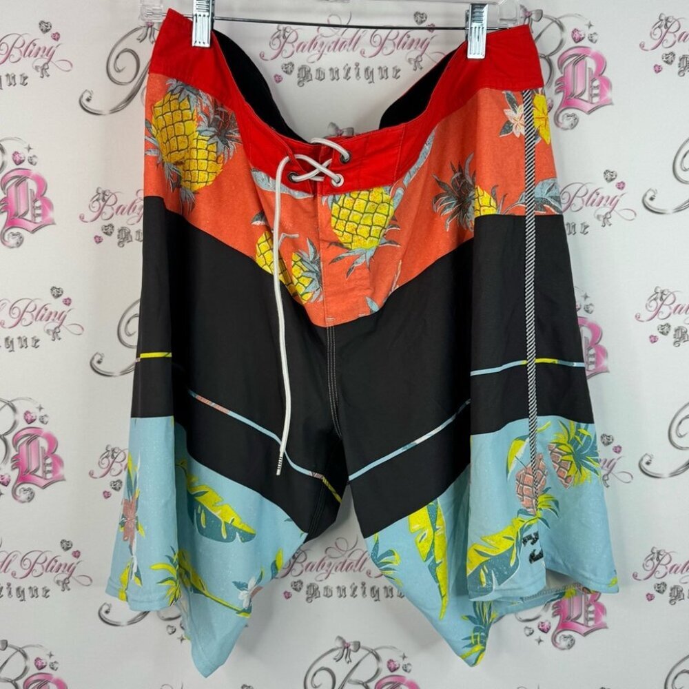 Billabong PX2 Platinum Board Shorts with Multicolor Design surf beach pineapple